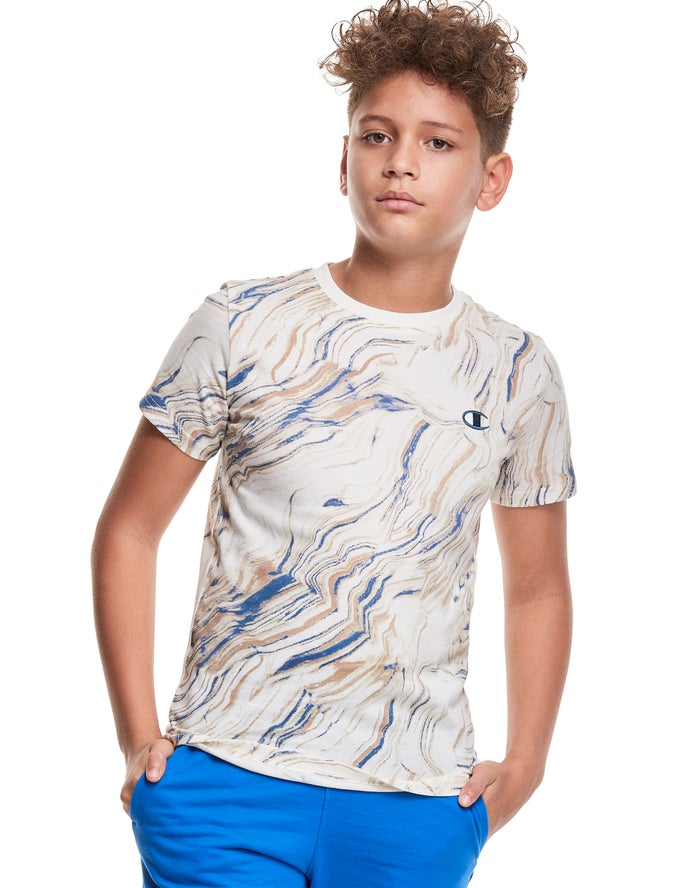 Camiseta Champion Niño - Marble Dye Print ( Blancas/Azules ) 7180635-LP